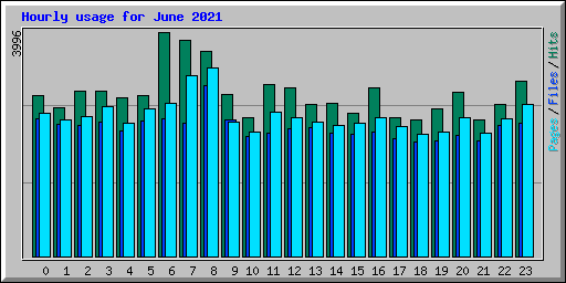 Hourly usage for June 2021